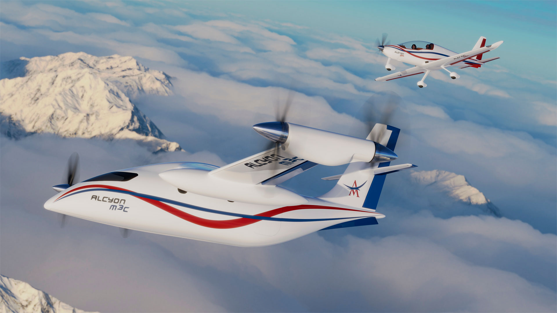 Konzept Hybrid- und wasserstoffgetriebene Flugzeuge, mit kurzen Starts und Landungen den Anforderungen der modernen Mobilität gerecht werden